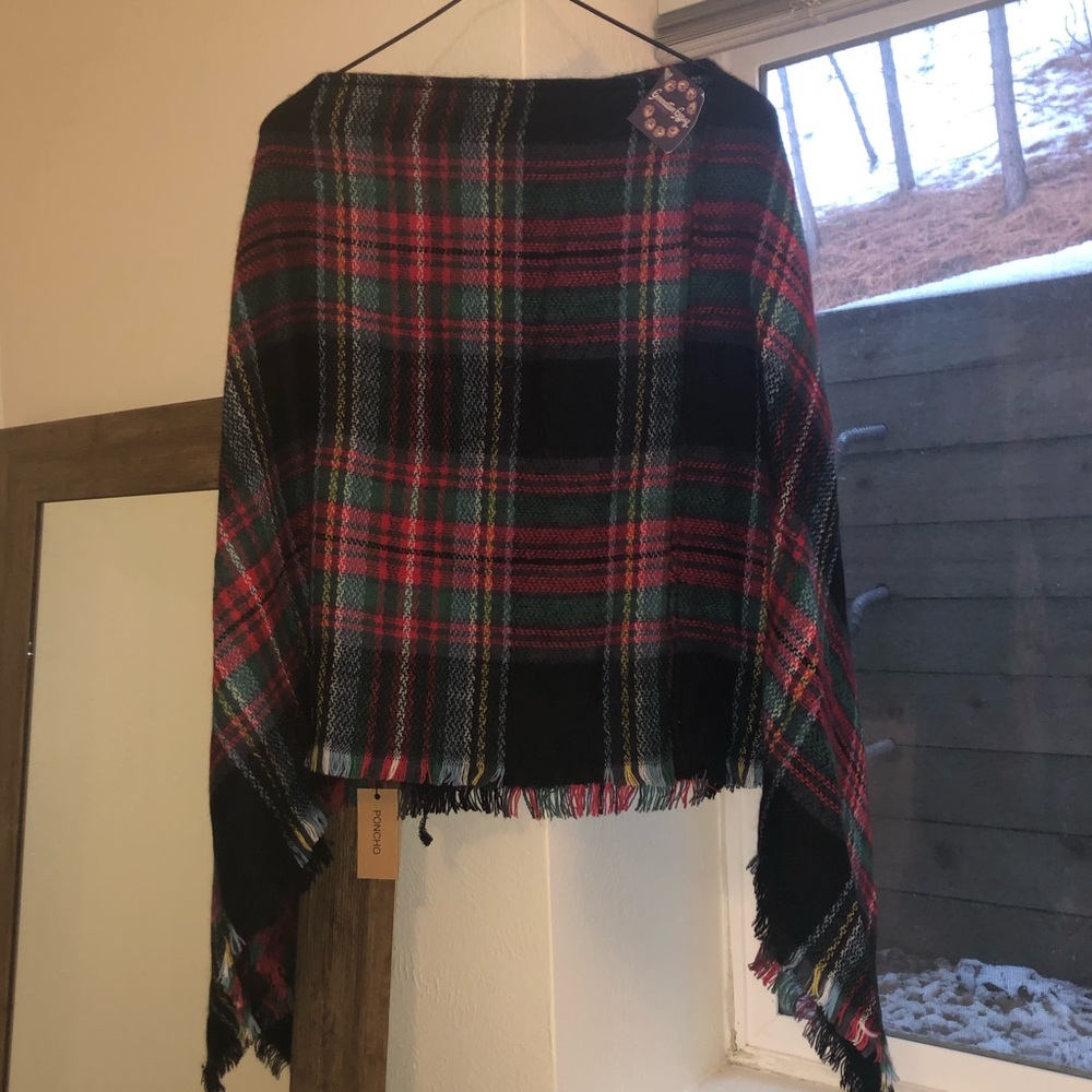 Flannel poncho